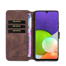 For Samsung Galaxy A22 4G DG.MING Retro Oil Side Horizontal Flip Leather Case with Holder & Card Slots & Wallet(Coffee)