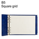 B5 Faux Leather Loose-leaf Grid Notebook, Style:Checkered Core(Blue)