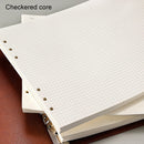 B5 Faux Leather Loose-leaf Grid Notebook, Style:Checkered Core(Brown)