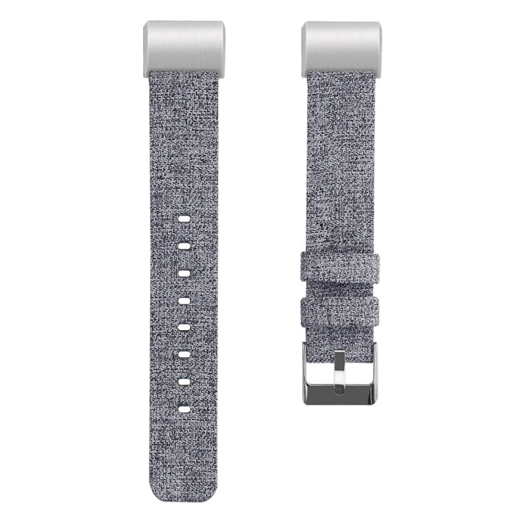 For FITBIT Charge 2 Smart Watch Canvas Watch Band, Size:S(Light Grey)
