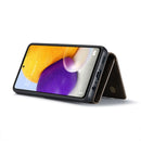 For Samsung Galaxy A72 5G / 4G DG.MING M1 Series 3-Fold Multi Card Wallet + Magnetic Back Cover Shockproof Case with Holder Function(Coffee)