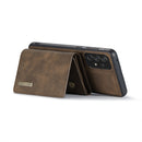For Samsung Galaxy A72 5G / 4G DG.MING M1 Series 3-Fold Multi Card Wallet + Magnetic Back Cover Shockproof Case with Holder Function(Coffee)