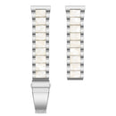 For Samsung Smart Watch 20mm Three-beads Steel + Resin Watch Band(Silver White)