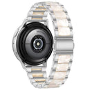 For Samsung Smart Watch 20mm Three-beads Steel + Resin Watch Band(Silver White)