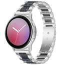 For Samsung Smart Watch 20mm Three-beads Steel + Resin Watch Band(Silver Blue)
