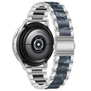 For Samsung Smart Watch 20mm Three-beads Steel + Resin Watch Band(Silver Blue)
