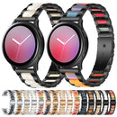 For Samsung Smart Watch 20mm Three-beads Steel + Resin Watch Band(Rose Gold Rainbow)