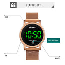 SKMEI 1668 Round Dial LED Digital Display Electronic Watch with Touch Luminous Button(Gold)