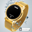 SKMEI 1668 Round Dial LED Digital Display Electronic Watch with Touch Luminous Button(Gold)