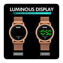 SKMEI 1668 Round Dial LED Digital Display Electronic Watch with Touch Luminous Button(Black)