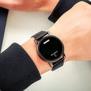 SKMEI 1668 Round Dial LED Digital Display Electronic Watch with Touch Luminous Button(Gold)