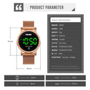 SKMEI 1668 Round Dial LED Digital Display Electronic Watch with Touch Luminous Button(Gold)