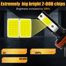 1 Pair V10 H11 6000K / 8000LM / 40W / DC10-32V IP67 Waterproof Car LED Headlight
