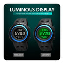 SKMEI 1681 Multifunctional LED Digital Display Luminous Electronic Watch, Support Body / Ambient Temperature Measurement(Blue Black)