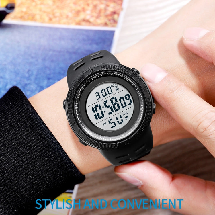 SKMEI 1681 Multifunctional LED Digital Display Luminous Electronic Watch, Support Body / Ambient Temperature Measurement(Blue Black)