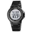 SKMEI 1712 Dual Time LED Digital Display Luminous Stainless Steel Strap Electronic Watch(Black and White)