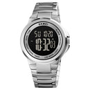SKMEI 1712 Dual Time LED Digital Display Luminous Stainless Steel Strap Electronic Watch(Silver and Black)