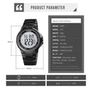 SKMEI 1712 Dual Time LED Digital Display Luminous Stainless Steel Strap Electronic Watch(Silver and White)