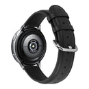 For Galaxy Watch Active Smart Watch Cowhide Leather Watch Band, Size:S 20mm(Black)