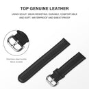 For Galaxy Watch Active Smart Watch Cowhide Leather Watch Band, Size:S 20mm(Black)