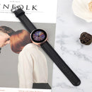 For Galaxy Watch Active Smart Watch Cowhide Leather Watch Band, Size:S 20mm(Black)