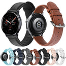 For Galaxy Watch Active Smart Watch Cowhide Leather Watch Band, Size:S 20mm(Black)