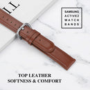 For Galaxy Watch Active 2 Smart Watch Cowhide Leather Watch Band, Size:22mm(Brown)