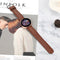 For Galaxy Watch Active 2 Smart Watch Cowhide Leather Watch Band, Size:22mm(Brown)