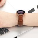 For Galaxy Watch Active 2 Smart Watch Cowhide Leather Watch Band, Size:22mm(Brown)