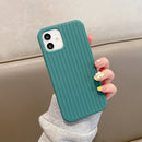 Herringbone Texture Silicone Protective Case For iPhone 11(Pine Green)