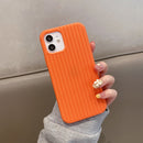 Herringbone Texture Silicone Protective Case For iPhone 12 Pro(Orange)