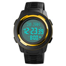 SKMEI 1729 Qibla Calendar Timing Multifunctional LED Digital Display Luminous Electronic Watch(Gold and White)