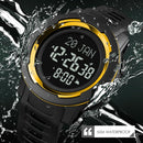 SKMEI 1729 Qibla Calendar Timing Multifunctional LED Digital Display Luminous Electronic Watch(Gold and White)