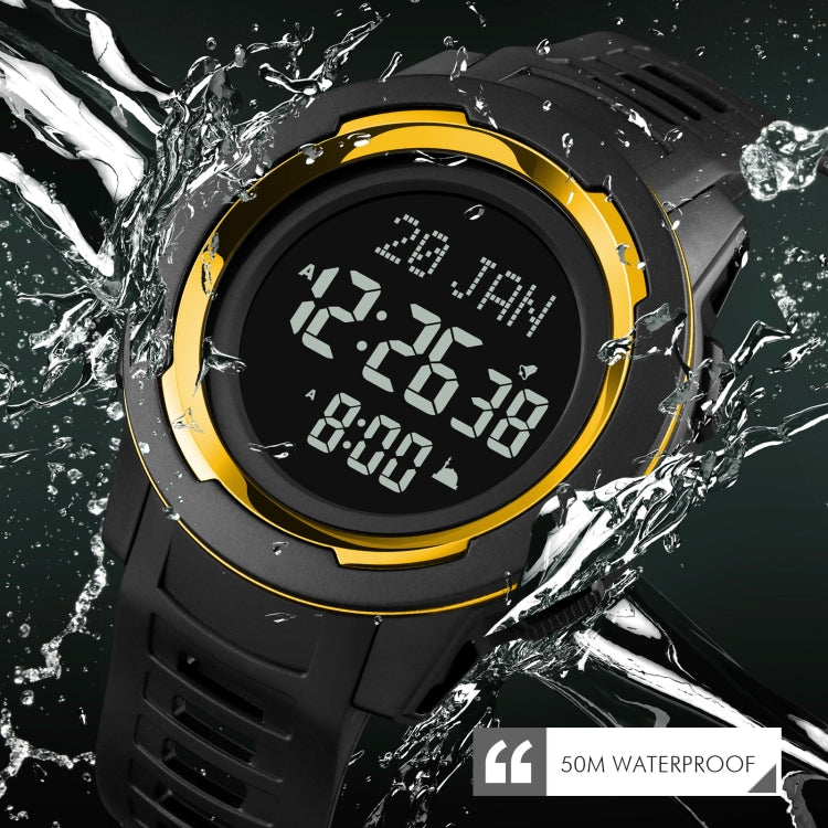 SKMEI 1729 Qibla Calendar Timing Multifunctional LED Digital Display Luminous Electronic Watch(Blue and Black)
