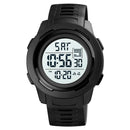 SKMEI 1731 Triplicate Round Dial LED Dual Time Digital Display Luminous Electronic Watch(Black and White)