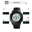 SKMEI 1731 Triplicate Round Dial LED Dual Time Digital Display Luminous Electronic Watch(Black)