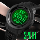 SKMEI 1731 Triplicate Round Dial LED Dual Time Digital Display Luminous Electronic Watch(Blue and White)