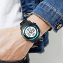SKMEI 1731 Triplicate Round Dial LED Dual Time Digital Display Luminous Electronic Watch(Black and White)