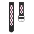 For Galaxy Watch 46 / S3 / Huawei Watch GT 1 / 2 22mm Smart Watch Silicone Double Color Watch Band, Size:L(Black Pink)