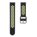 For Galaxy Watch 46 / S3 / Huawei Watch GT 1 / 2 22mm Smart Watch Silicone Double Color Watch Band, Size:L(Black Green)