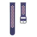 For Galaxy Watch 46 / S3 / Huawei Watch GT 1 / 2 22mm Smart Watch Silicone Double Color Watch Band, Size:L(Pink Green)