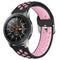For Galaxy Watch 46 / S3 / Huawei Watch GT 1 / 2 22mm Smart Watch Silicone Double Color Watch Band, Size:S(Black Pink)