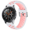 For Galaxy Watch 46 / S3 / Huawei Watch GT 1 / 2 22mm Smart Watch Silicone Double Color Watch Band, Size:S(White Pink)