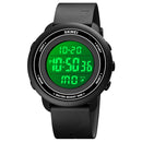 SKMEI 1736 Triplicate Round Dial Timing LED Digital Display Luminous Electronic Watch(Black and White)