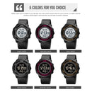 SKMEI 1736 Triplicate Round Dial Timing LED Digital Display Luminous Electronic Watch(Gold and Black)