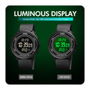 SKMEI 1736 Triplicate Round Dial Timing LED Digital Display Luminous Electronic Watch(Black)