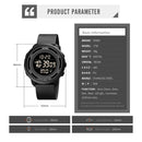 SKMEI 1736 Triplicate Round Dial Timing LED Digital Display Luminous Electronic Watch(Black)