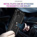 For OPPO Realme C21 Shockproof TPU + PC Protective Case with 360 Degree Rotating Holder(Black)