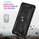 For OPPO Realme C21 Shockproof TPU + PC Protective Case with 360 Degree Rotating Holder(Black)