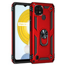 For OPPO Realme C21 Shockproof TPU + PC Protective Case with 360 Degree Rotating Holder(Red)